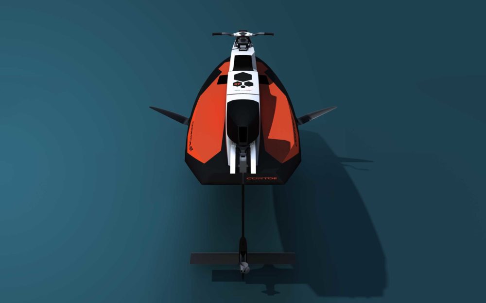 Le Cyberfoil Corto GT par Bird-e-Marine modèle Selek-Orange vue arrière