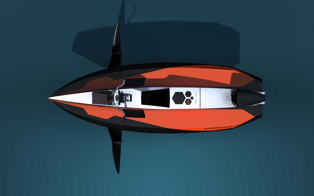 Le Cyberfoil Corto GT par Bird-e-Marine modèle Selek-Orange vue dessus