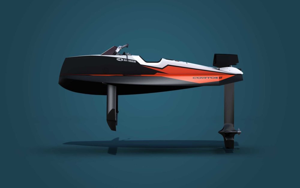 Le Cyberfoil Corto GT par Bird-e-Marine modèle Selek-Orange vue profil